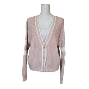 Harper Heritage Cardigan Sweater Size Medium Pink Academia Preppy Coquette